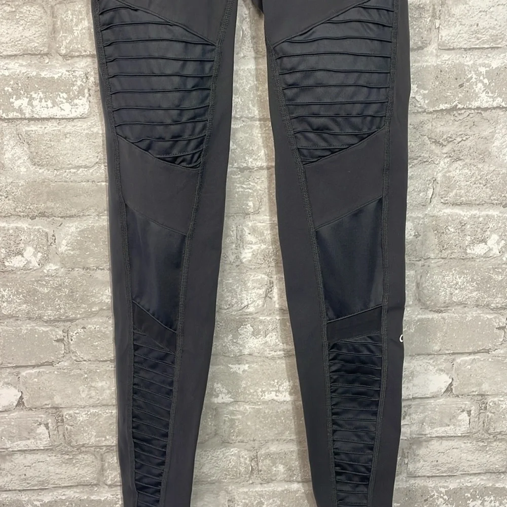 Alo High Waist Moto Sport Leggings with Mesh Panels